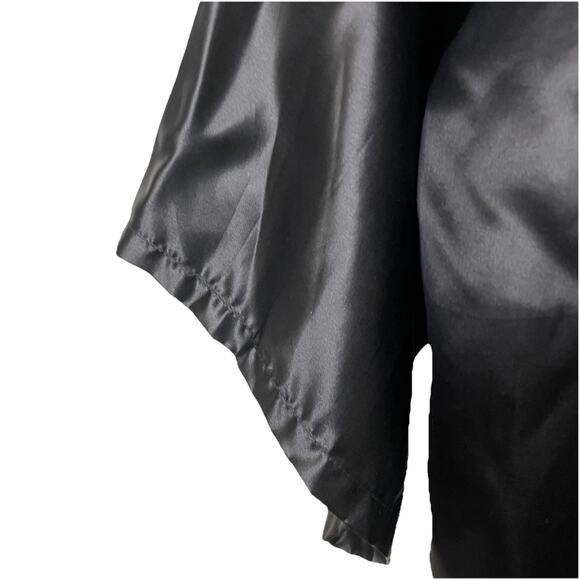 VTG MCM Asian Black Silk Embroidered Golden Chinese Dragon Robe Kimono Sz S/M/L - Picture 9 of 16